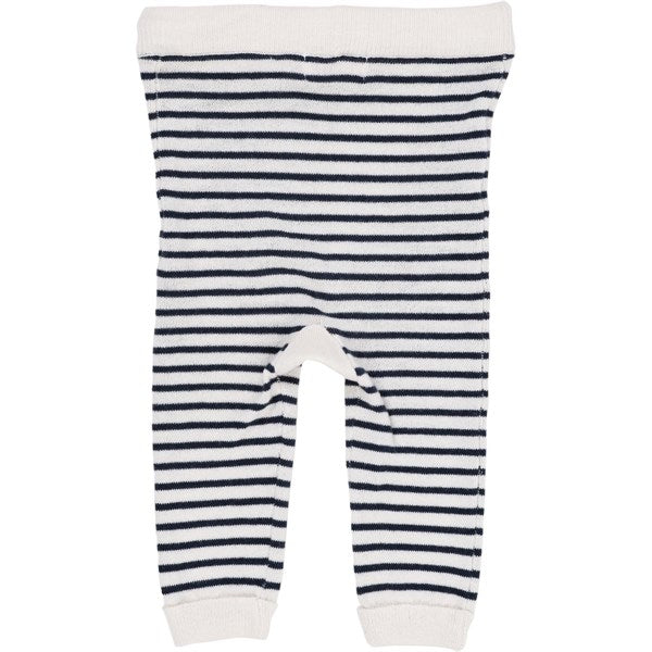 Copenhagen Colors Cream/Navy Comb. Strik Leggings w. Stripes