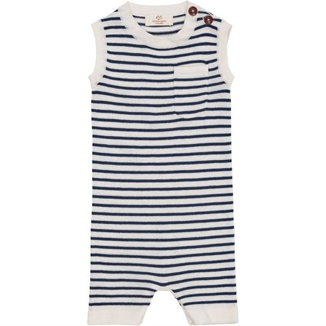 Copenhagen Colors Cream/Navy Comb. Strik Romper Stripe