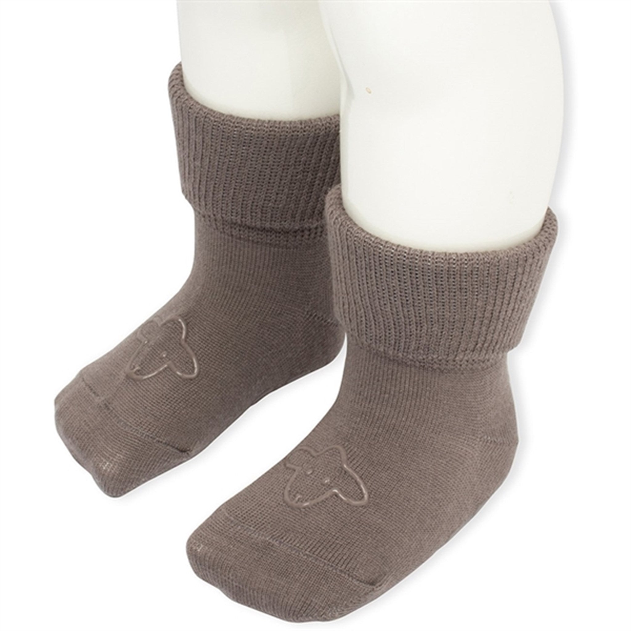 Lillelam Wool Socks Anti-Slip Brown 2