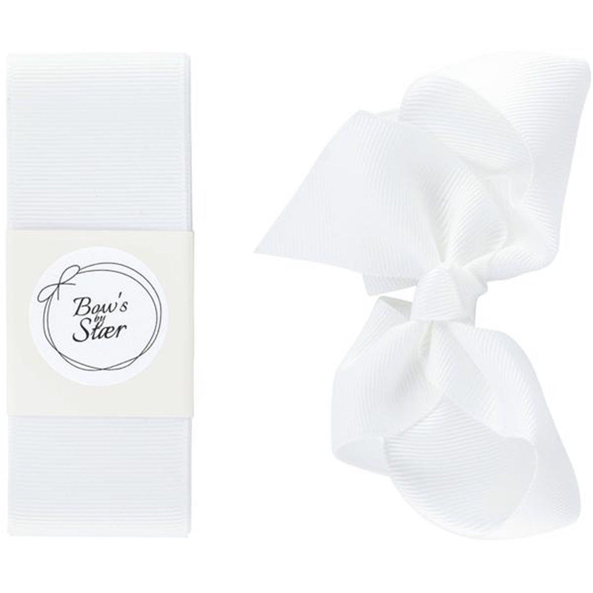 Bow's by Stær Christening Ribbon w. Bow White