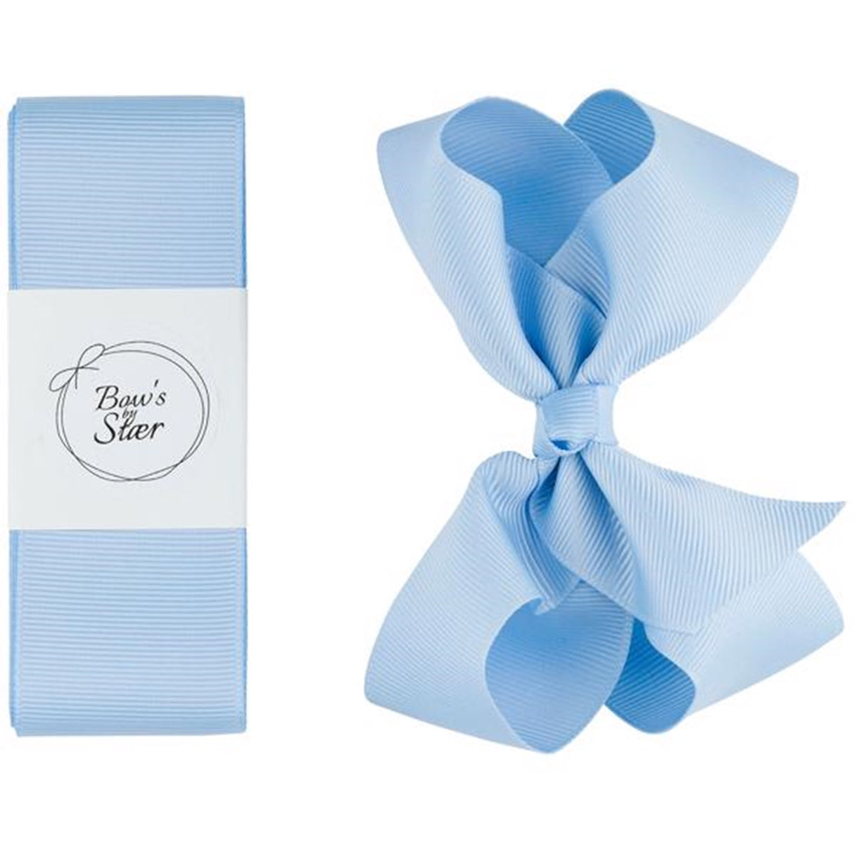 Bow's by Stær Christening Ribbon w. Bow Satin Light Blue