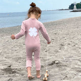 Petit Crabe Rose Nude Lou Clover Sunsuit with Zipper 2