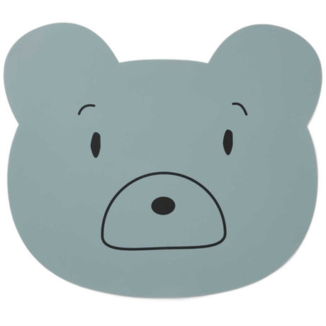 Liewood Aura Placemat Mr. Bear Blue Fog