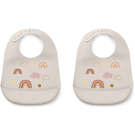 Liewood Tilda Silicone Bib Rainbow Love Sandy 2 Pack