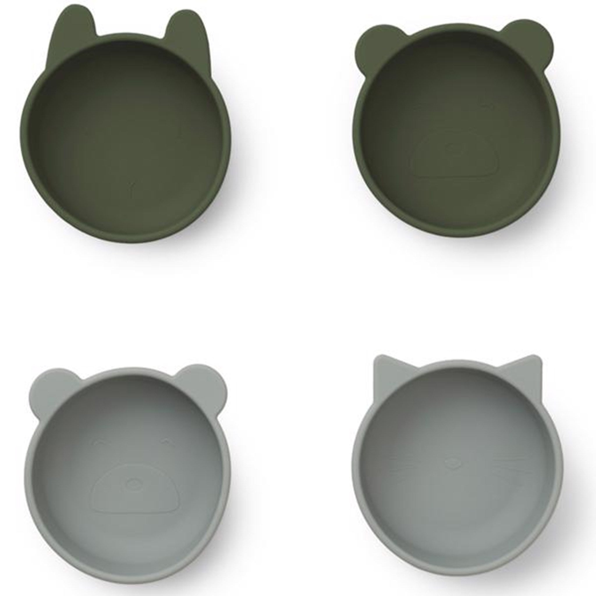 Liewood Iggy Silicone Bowl 4-Pack Hunter Green Mix