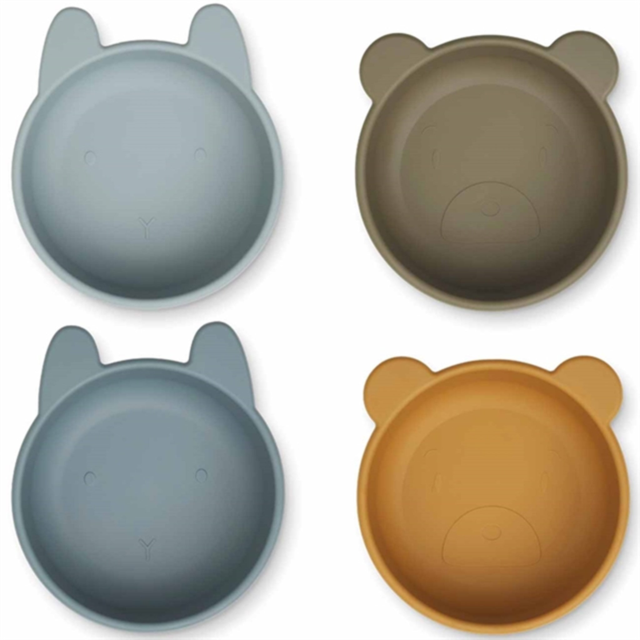 Liewood Iggy Silicone Bowl 4-Pack Golden Caramel Blue Multi Mix