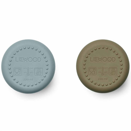 Liewood Ethan Silicone Kop 2-Pack Blue Fog/Khaki Mix 2