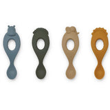 Liewood Liva Silicone Spoon Safari Blue Multi Mix 4-Pack