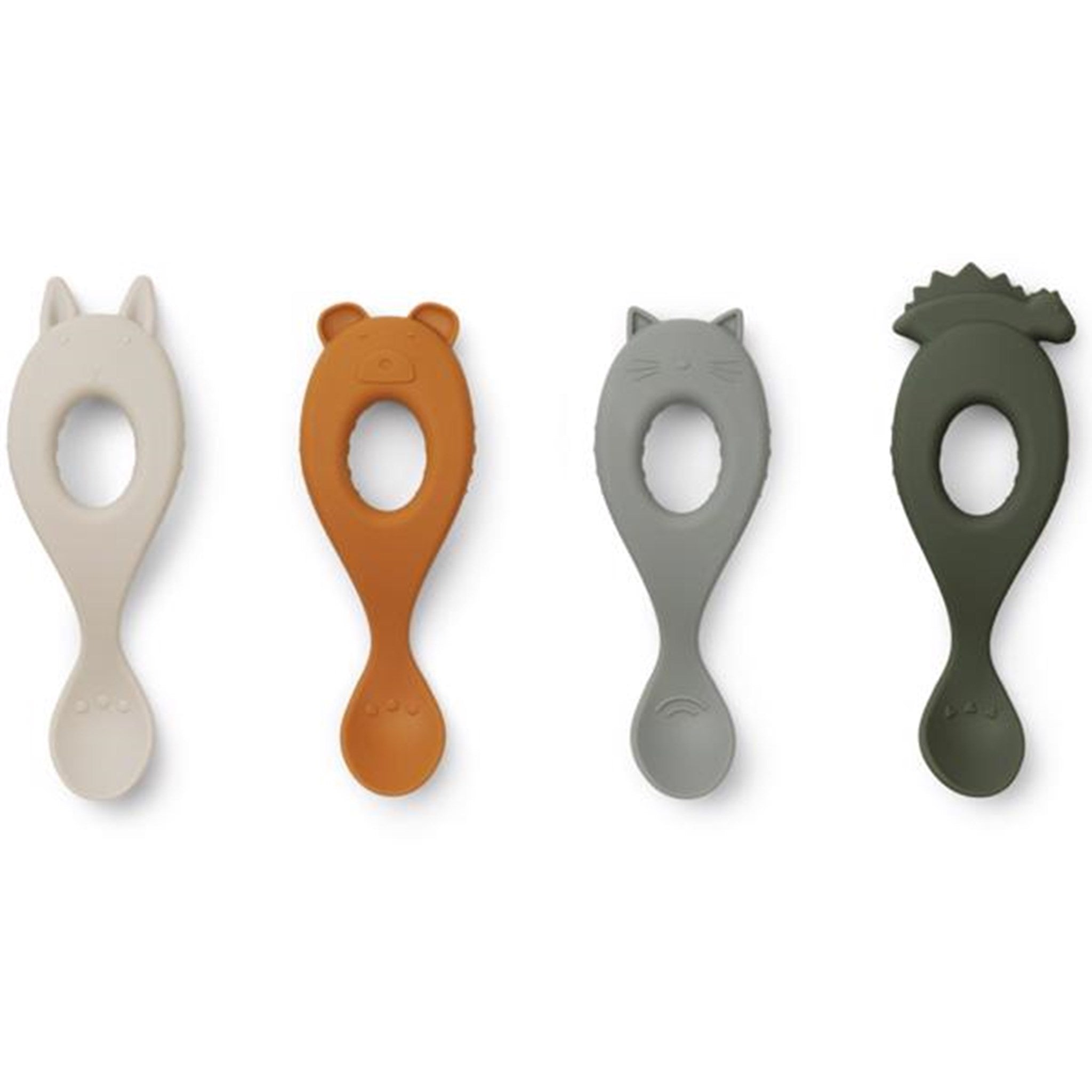 Liewood Liva Silicone Spoon 4-Pack Hunter Green Mix