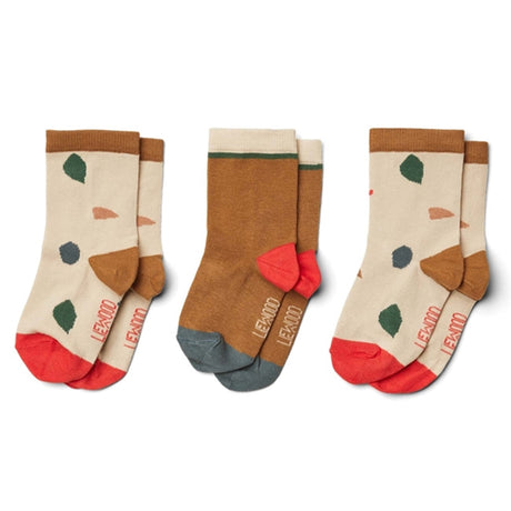 Liewood Silas Cotton Socks 3 Pack Geometric Foggy Mix 2