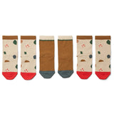 Liewood Silas Cotton Socks 3 Pack Geometric Foggy Mix