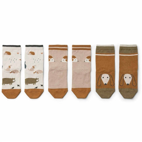 Liewood Silas Cotton Socks 3 Pack Friendship Sandy Mix