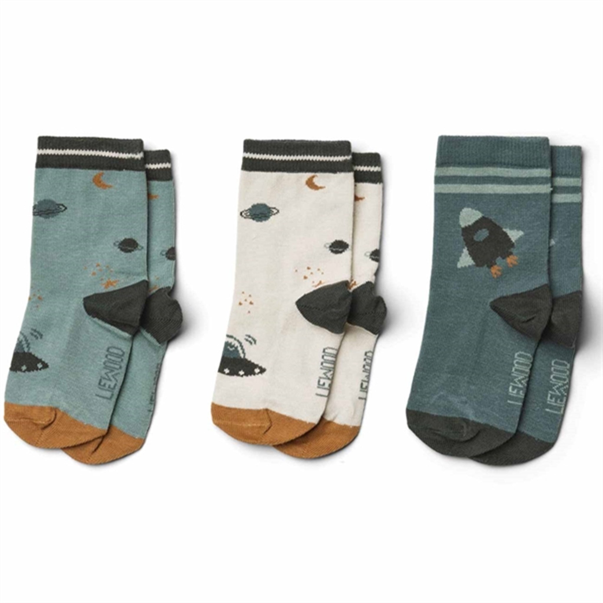 Liewood Silas Cotton Socks 3 Pack Space Blue Mix 2