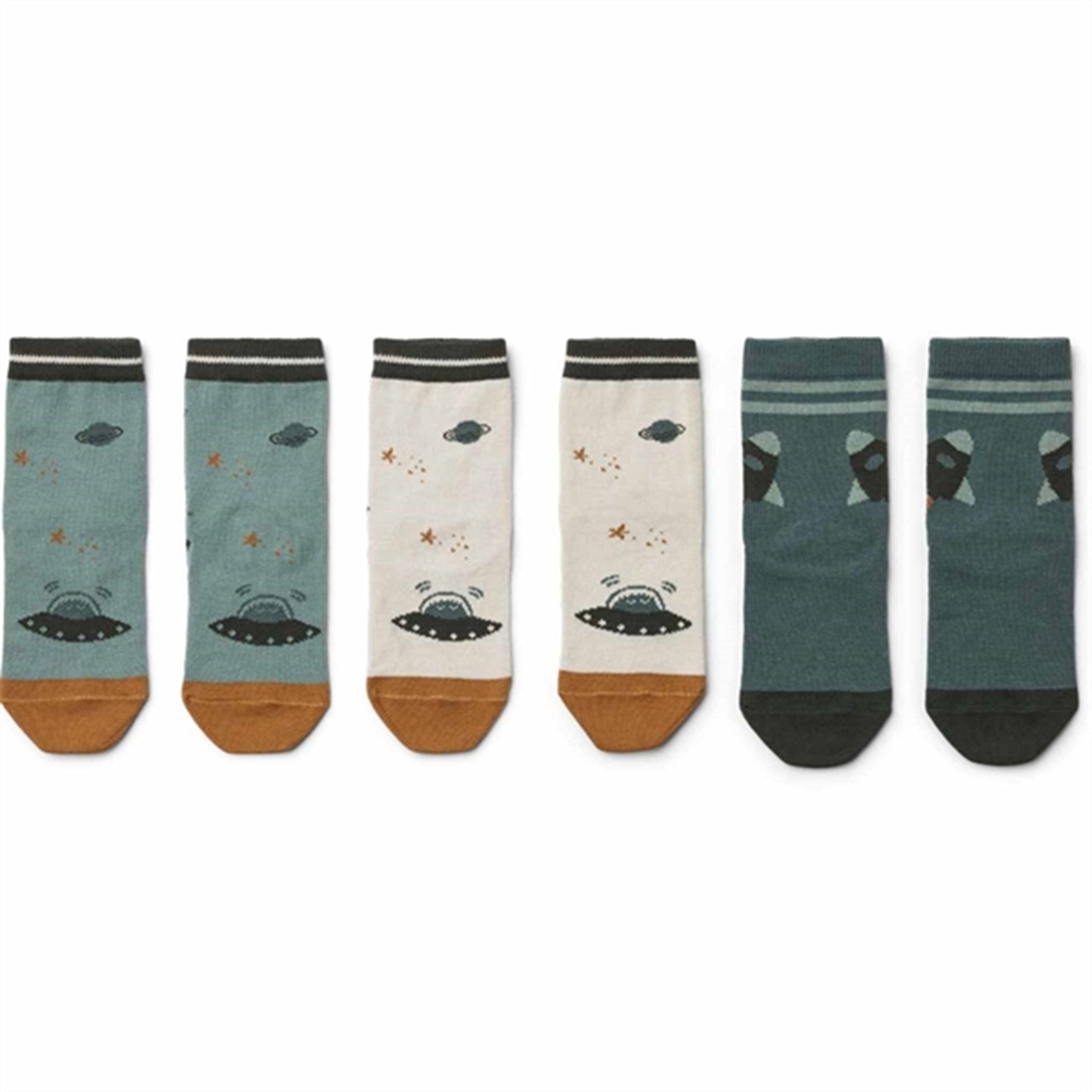 Liewood Silas Cotton Socks 3 Pack Space Blue Mix