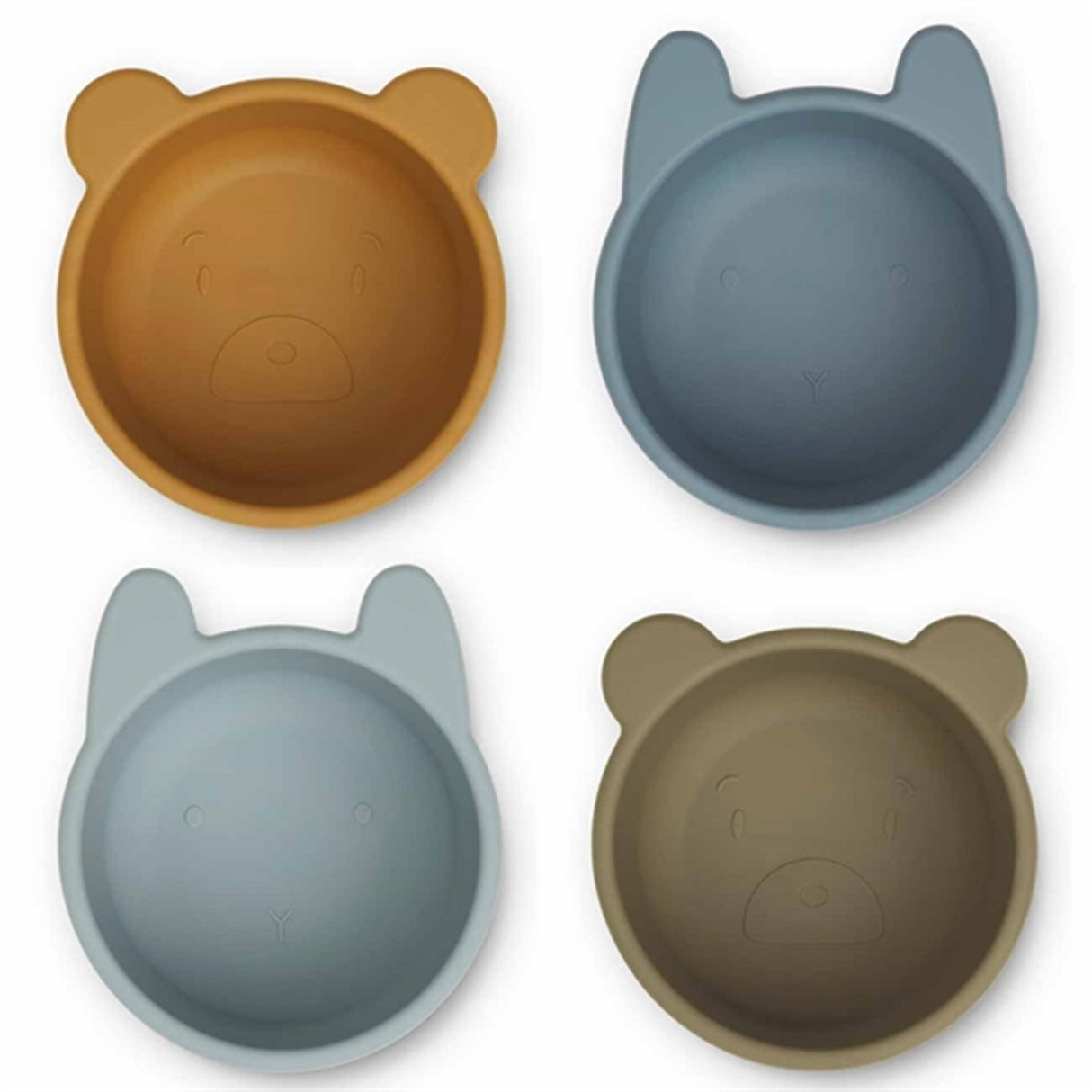 Liewood Malene Silicone Bowls 4-Pack Golden Caramel / Blue Multi Mix