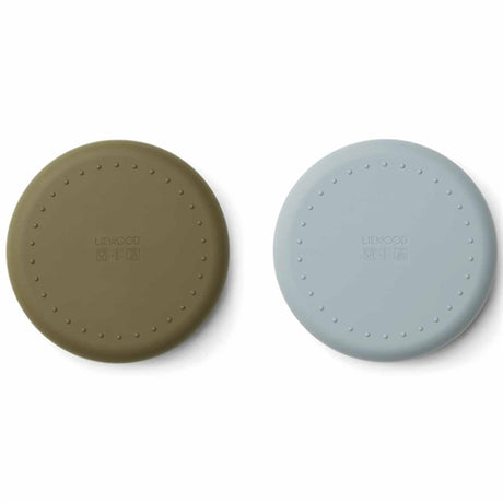 Liewood Gordon Silicone Plates 2-pak Mr Bear Blue Fog / Khaki Mix 2