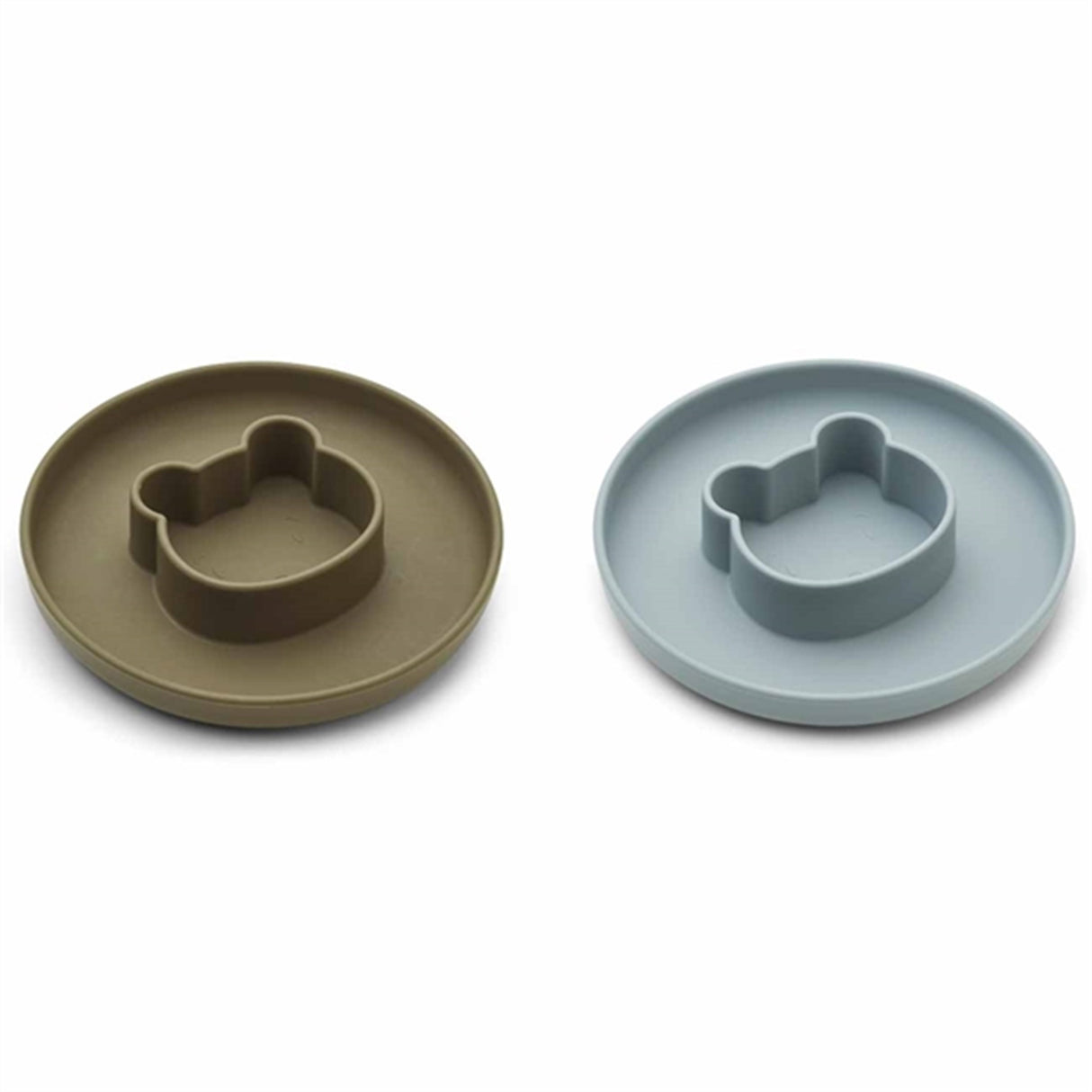 Liewood Gordon Silicone Plates 2-pak Mr Bear Blue Fog / Khaki Mix 3