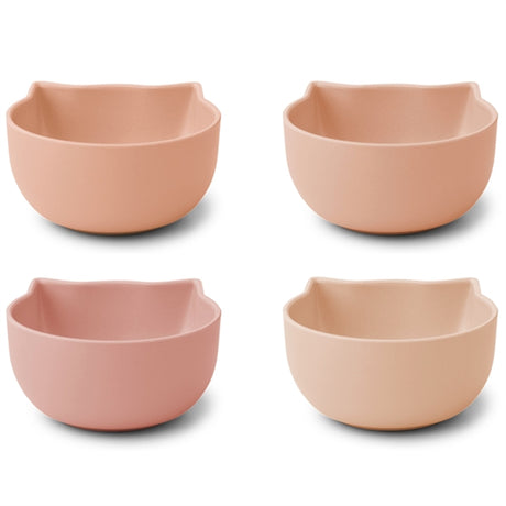 Liewood Filiz Silicone Bowl 4-Pack Cat Rose/Multi Mix 2