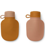 Liewood Silvia Silicone Smoothie bottle 2-pack Mustard/Dark Rose Mix