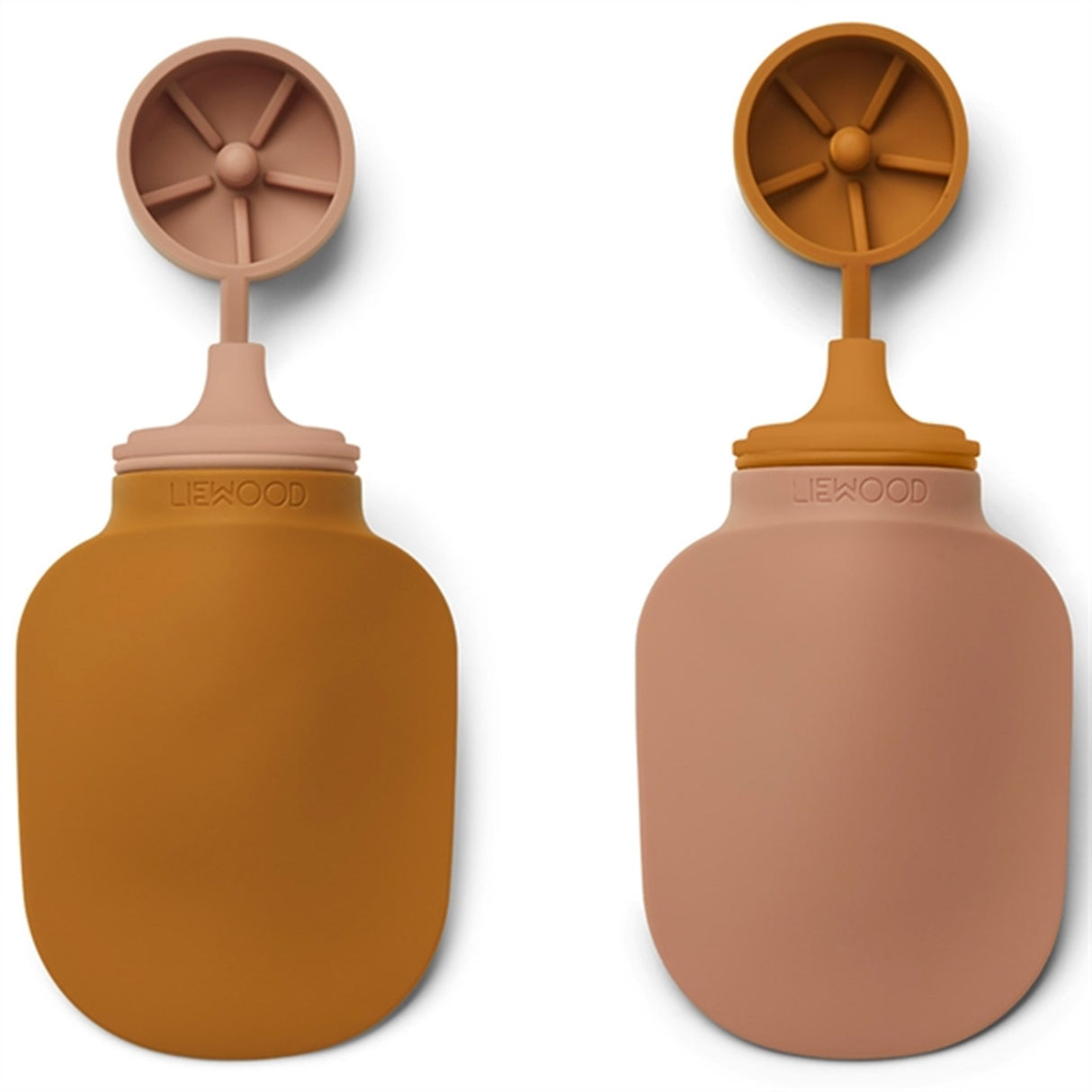 Liewood Silvia Silicone Smoothie bottle 2-pack Mustard/Dark Rose Mix 4