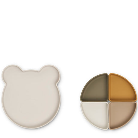 Liewood Arne Silicone Divider Plate Mr Bear Sandy Multi Mix 2