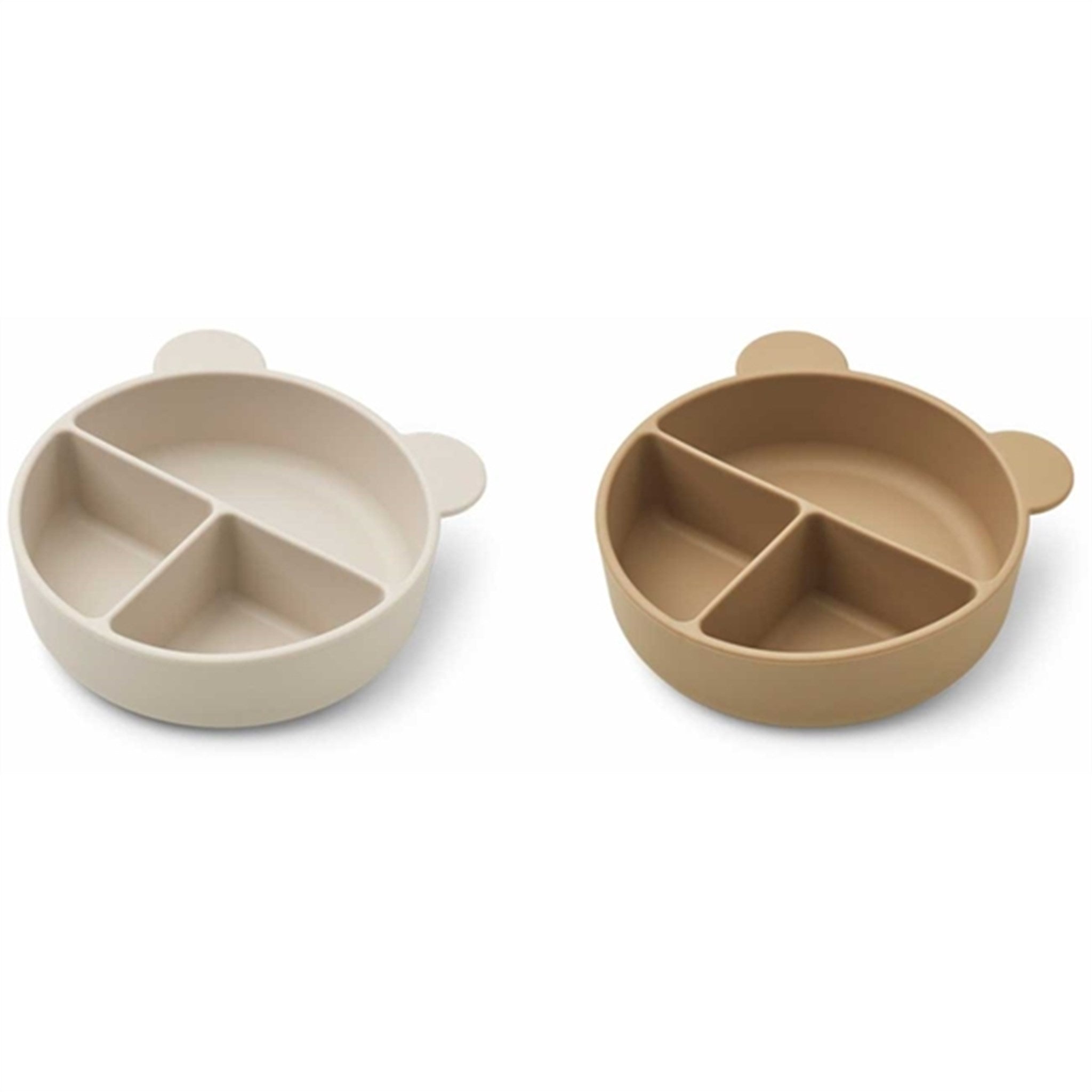 Liewood Conny Silicone Divider Bowl 2-pack Sandy/Oat Mix