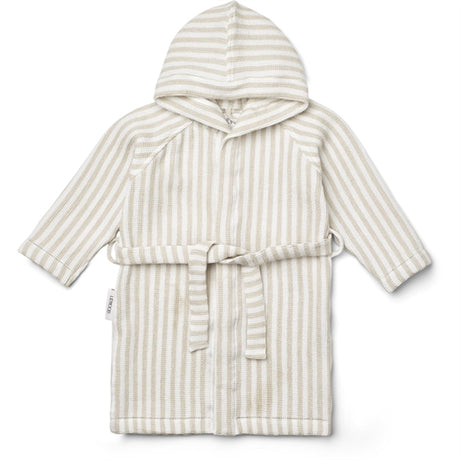 Liewood Gray Bathrobe Y/D Stripe Crisp White/Sandy