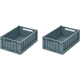 Liewood Weston Storage Box S Whale Blue 2-Pack