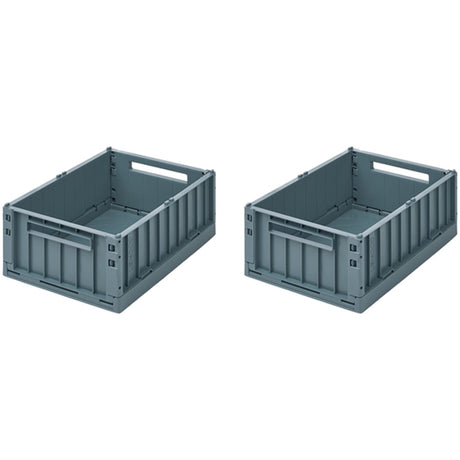 Liewood Weston Storage Box M Whale Blue 2-Pack