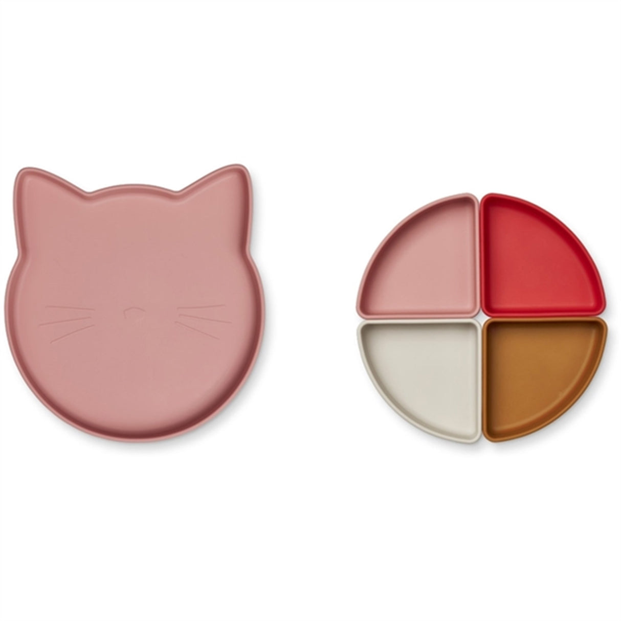 Liewood Arne Silicone Divider Plate Cat/Dusty Raspberry Multi Mix 2