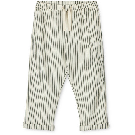 Liewood Orlando Y/D Stripe Poplin Pants Y/D Stripes Garden Green/Creme De La Creme