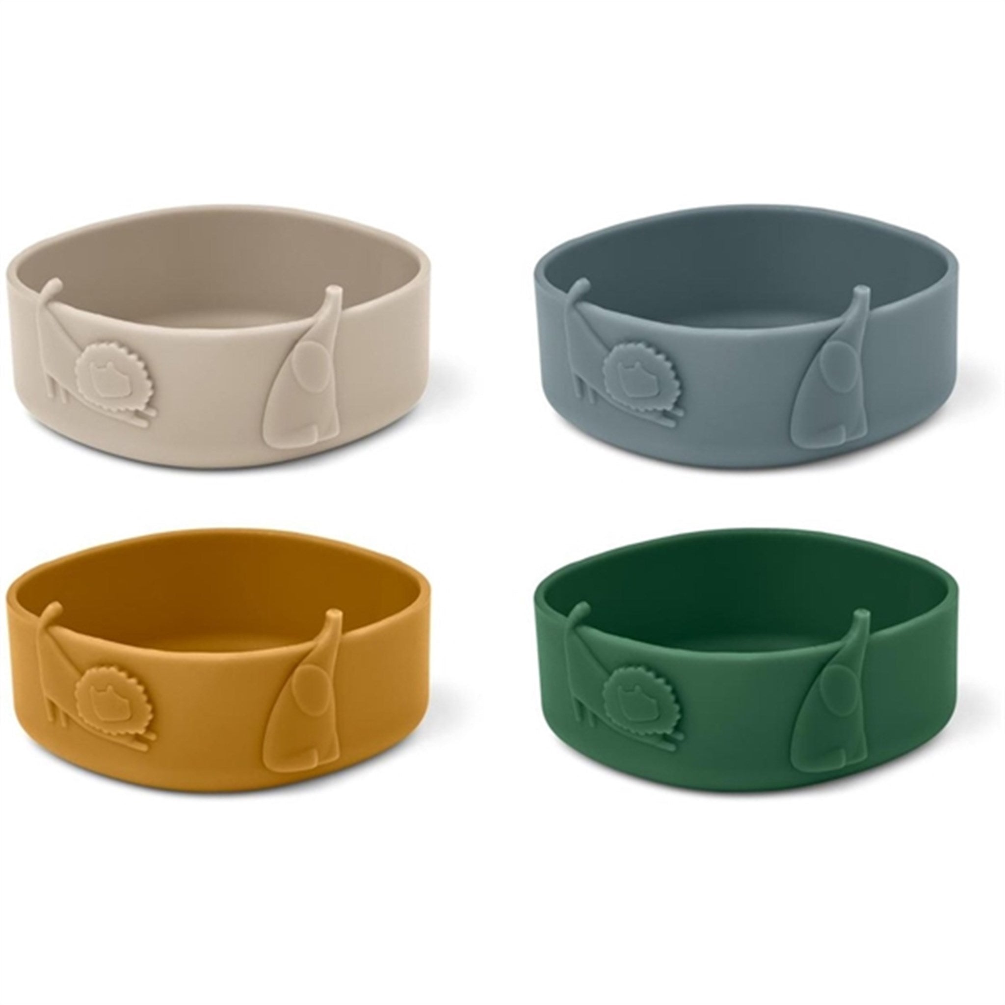 Liewood Emily Silicone Bowl 4-Pack Garden Green Multi Mix