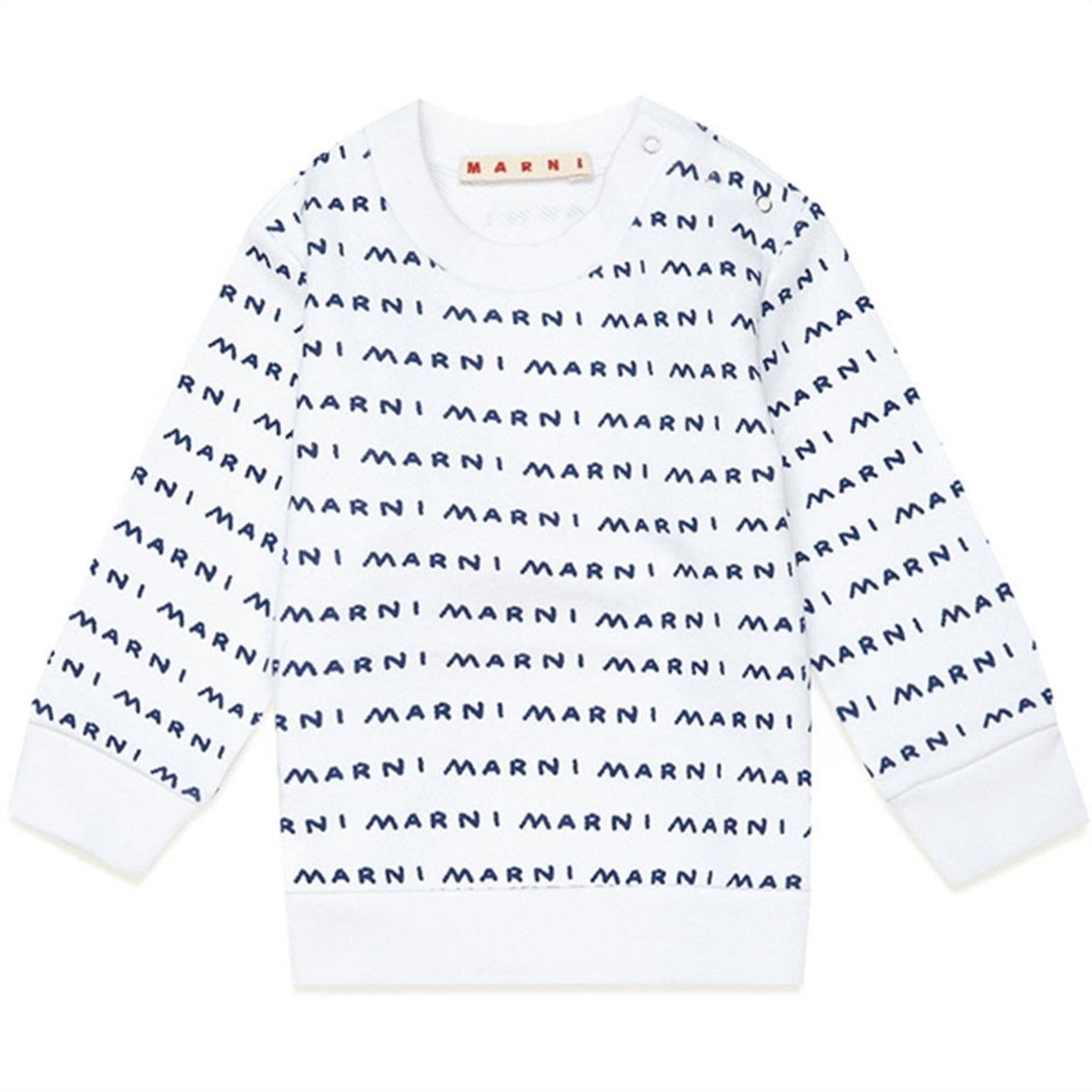 Marni White Blue Logo Sweater