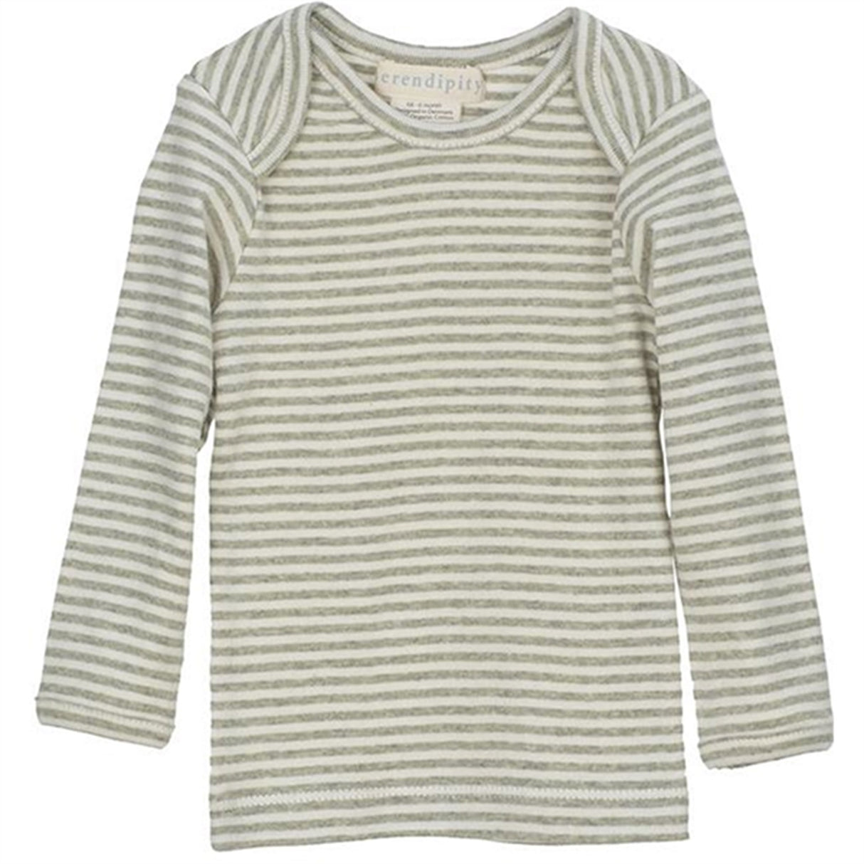 Serendipity Sage/Ecru Rib Baby Tee Stripe Bluse