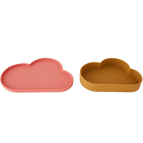 OYOY Chloe Cloud Plate & Bowl Light Rubber/Coral