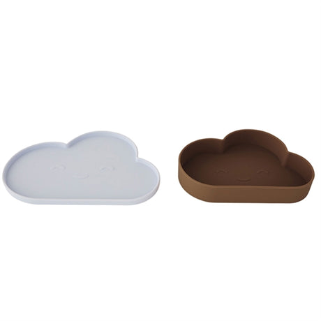 OYOY Chloe Cloud Plate & Bowl Ice Blue/Choko