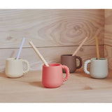 OYOY Bamboo Silicone Straw 6-Pack Cherry Red / Vanilla 2