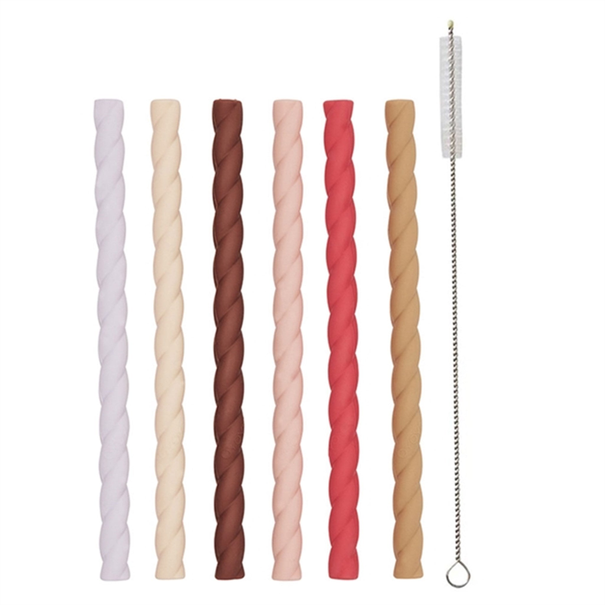 OYOY Mellow Silicone Straw 6-Pack Cherry Red / Vanilla