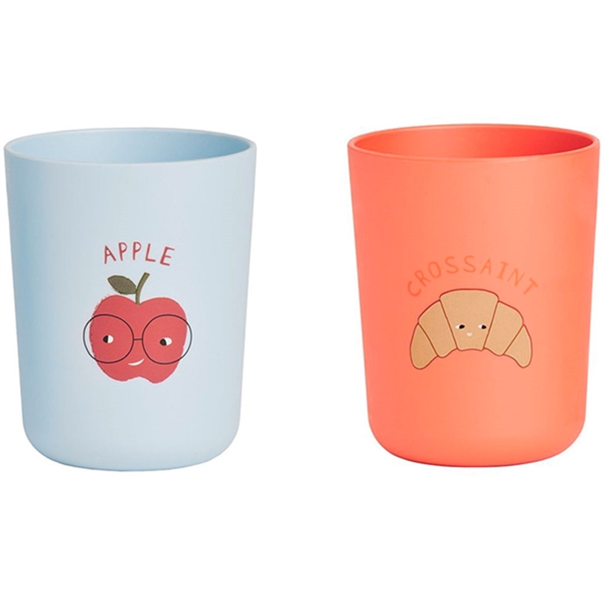 OYOY Yummy Cup 2-pack Ice Blue / Apricot