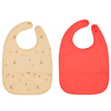 OYOY Bib Dino Butter/Cherry Red