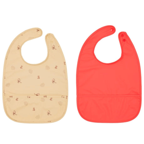 OYOY Bib Dino Butter/Cherry Red