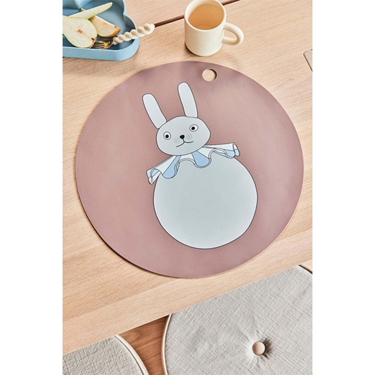 OYOY Placemat Rabbit Pompom Clay 2