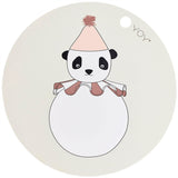 OYOY Placemat Panda Pompom Offwhite