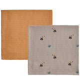 OYOY Toucan Muslin Cloth 2-pack Clay / Caramel