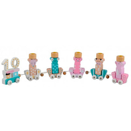 Magni Birthday Train Animals Pink/Blue