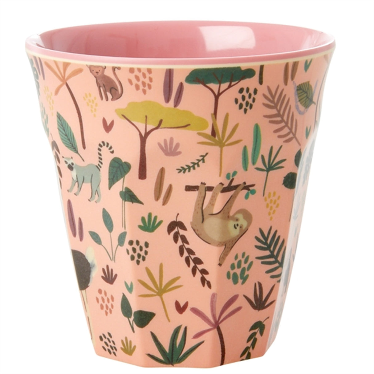 RICE Coral All Over Jungle Animal Print Medium Melamine Cup