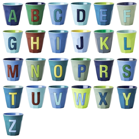 RICE Bluish Colors Melamin Alphabet Cup