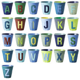 RICE Bluish Colors Melamin Alphabet Cup