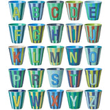 RICE Bluish Stripes Melamine Alphabet Cup
