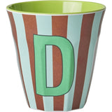 RICE Bluish Stripes Melamine Alphabet Cup 5